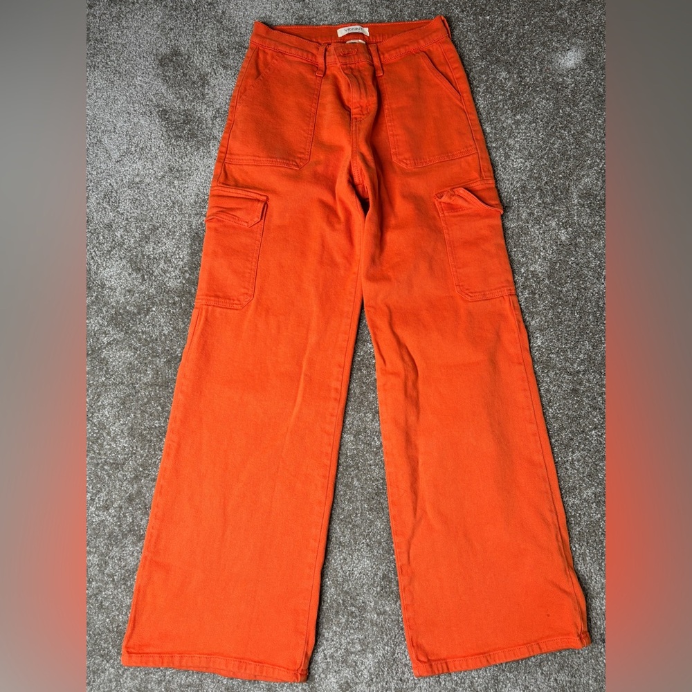 Orange Flared Jeans